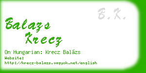balazs krecz business card